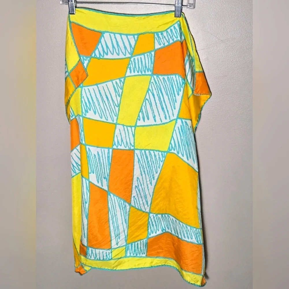 Vintage‎ Vera Neumann Maximalist Art To Wear Hand Rolled Silk Scarf